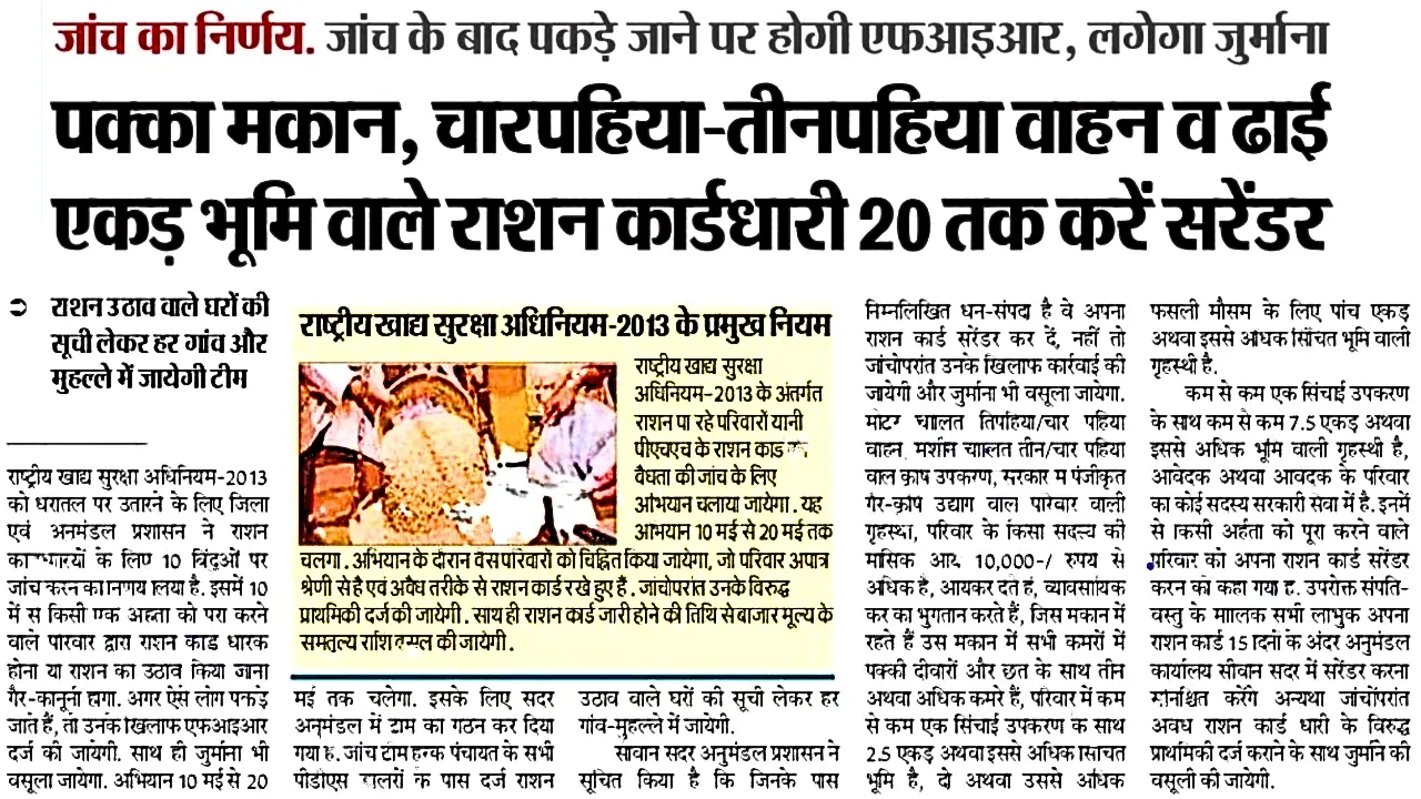 Ration Card New Rules
