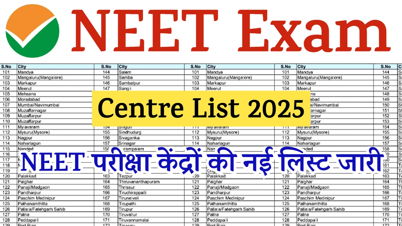 NEET Exam Centre List