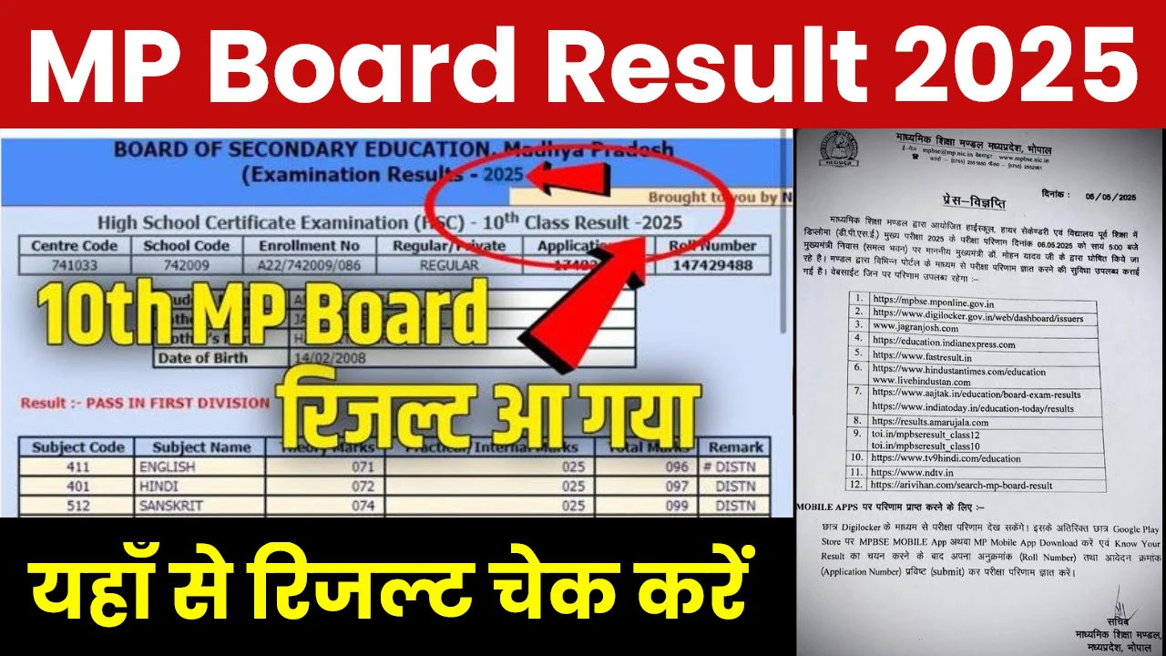 MP Board 10th Result